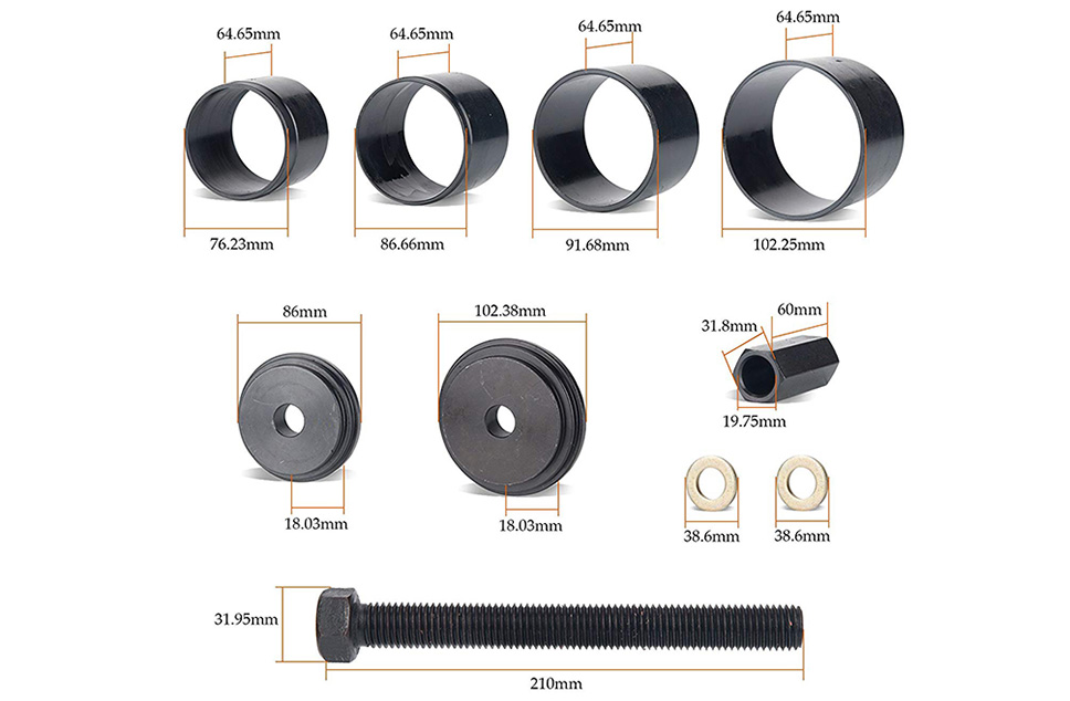 23Pcs Pem Hauv Ntej Log Tsav Bearing Adapters Puller Bushing Xovxwm tshem tawm cov cuab yeej